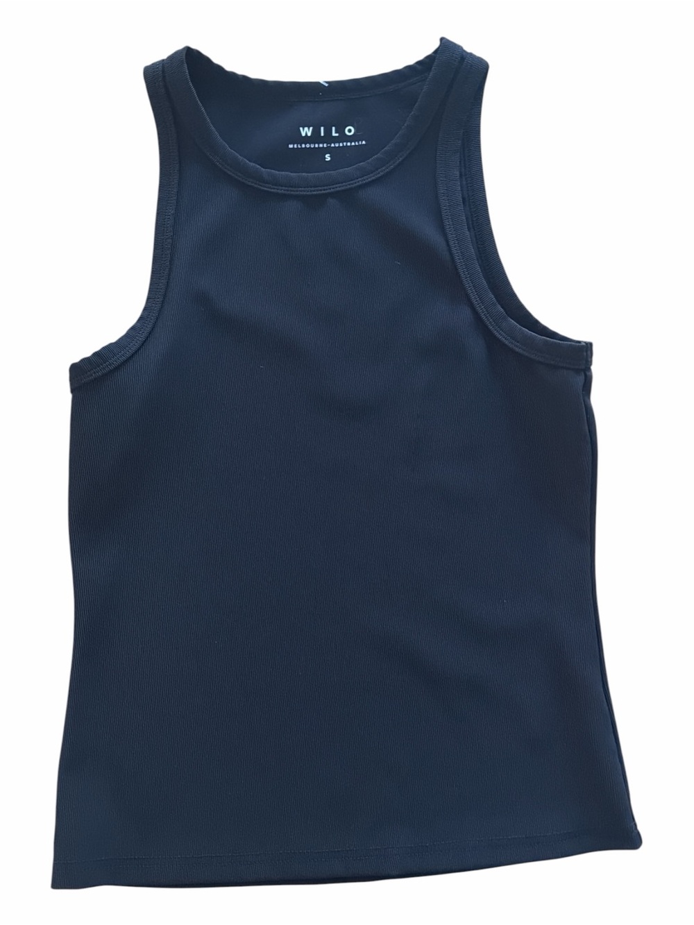 WILO Melbourne Australia Black High Neck Ribbed Tank Top